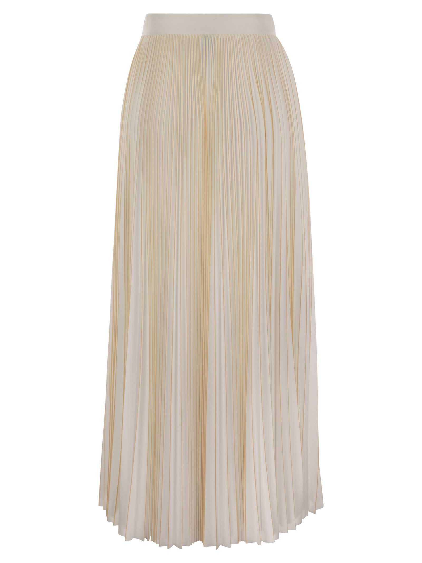 Fabiana Filippi Zip Fastened Pleated Jersey Skirt In Neutral