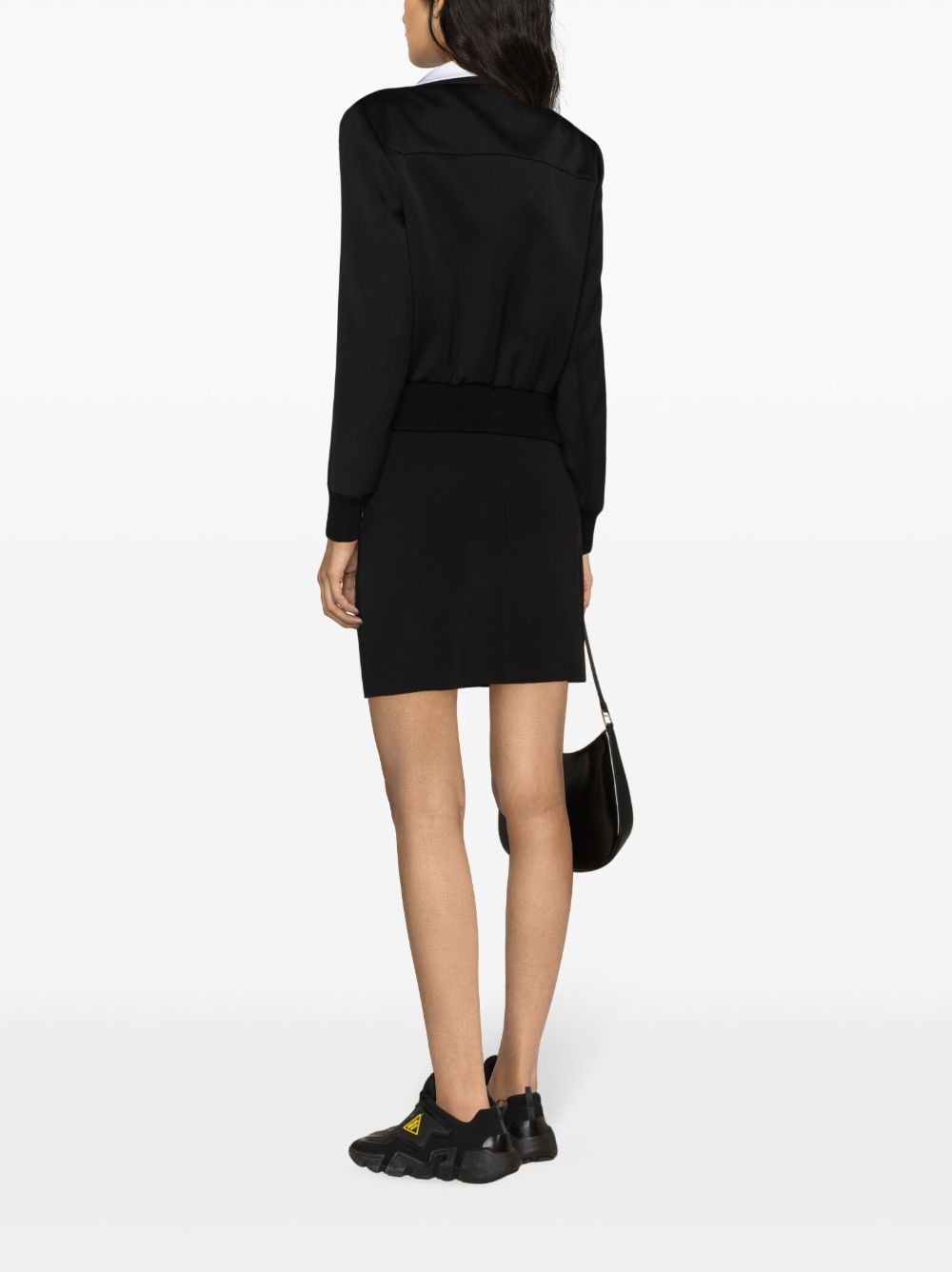 Prada Black Single-breasted Wool And Satin Jacket In Black