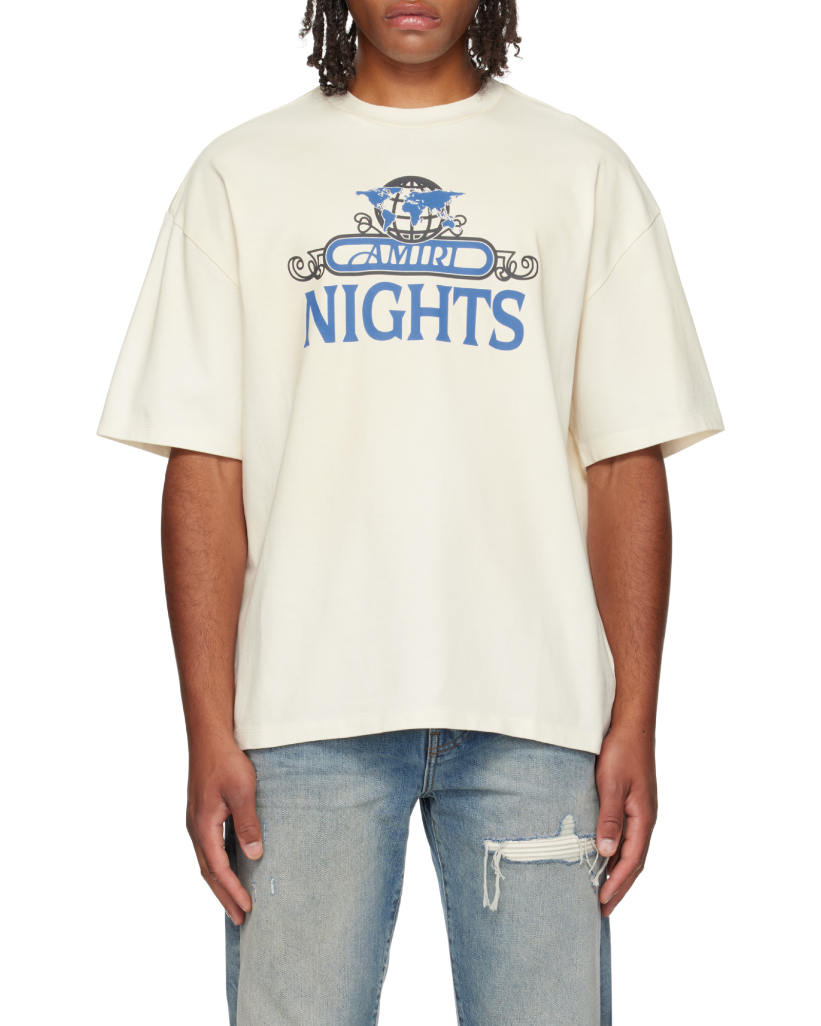 Amiri Boxy-fit Graphic T-shirt With Midnight Message In White