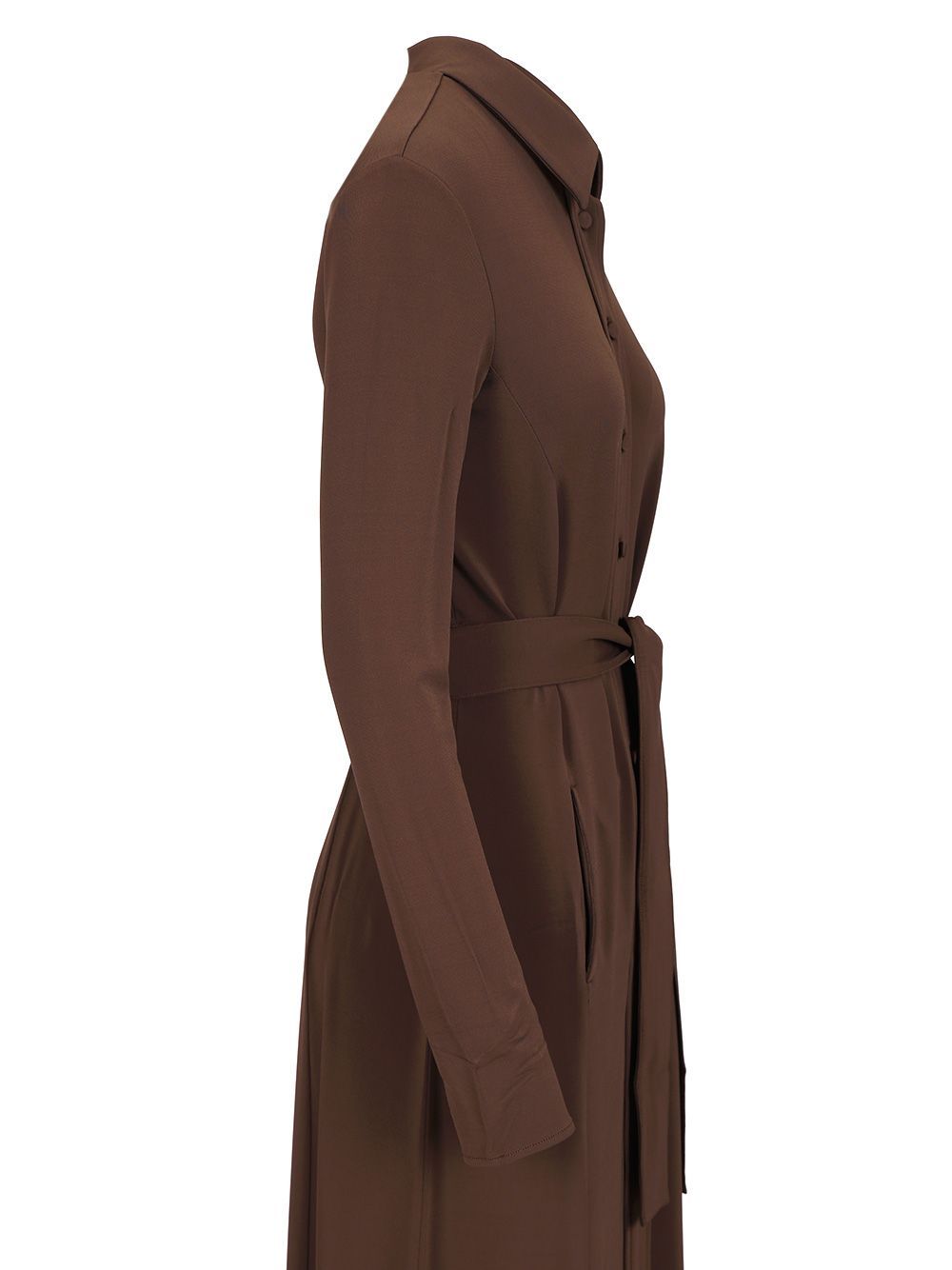 Max Mara Tortona Belted Midi Shirt Dress In Red