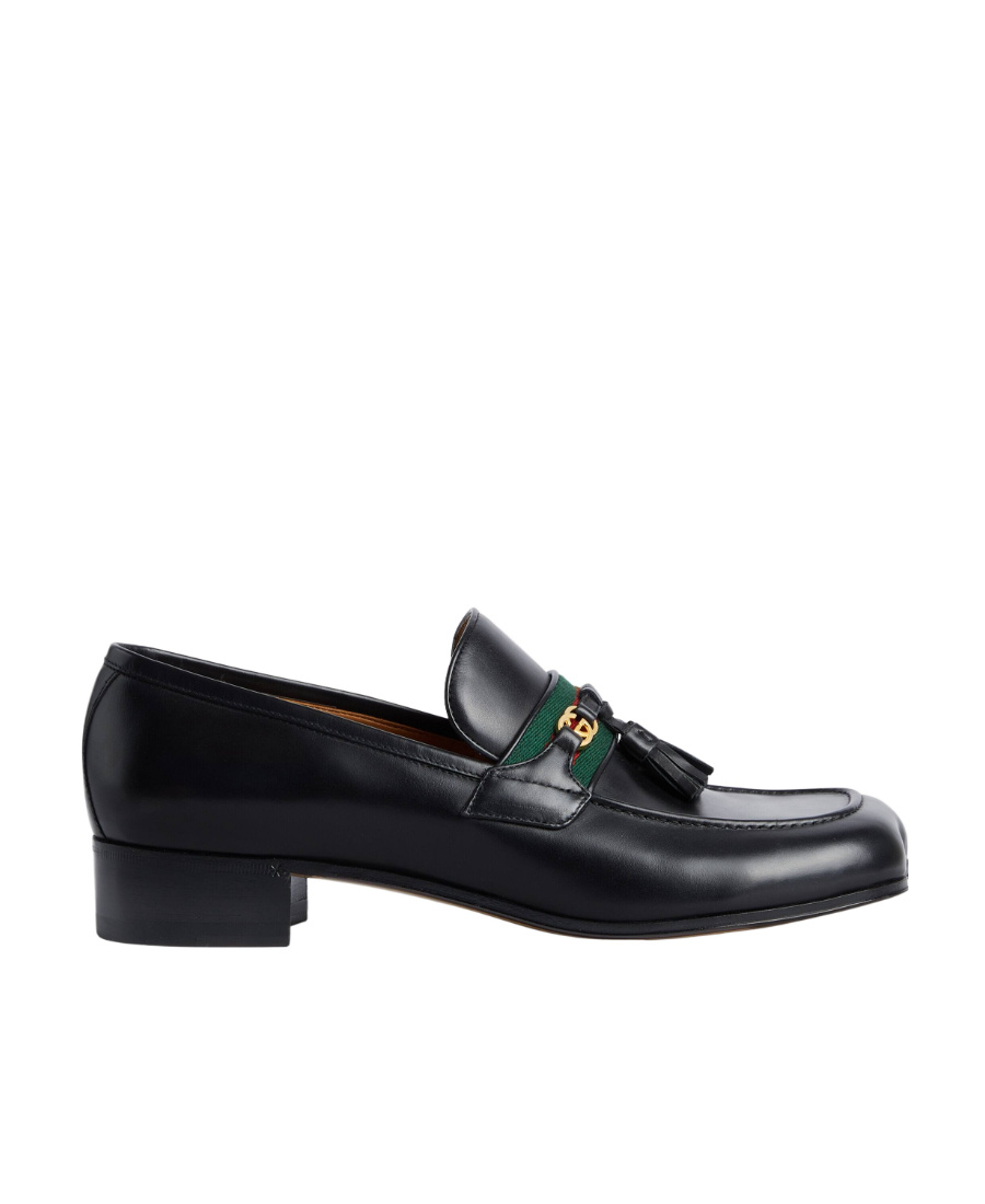 Gucci Tassel-trim Loafers In Black