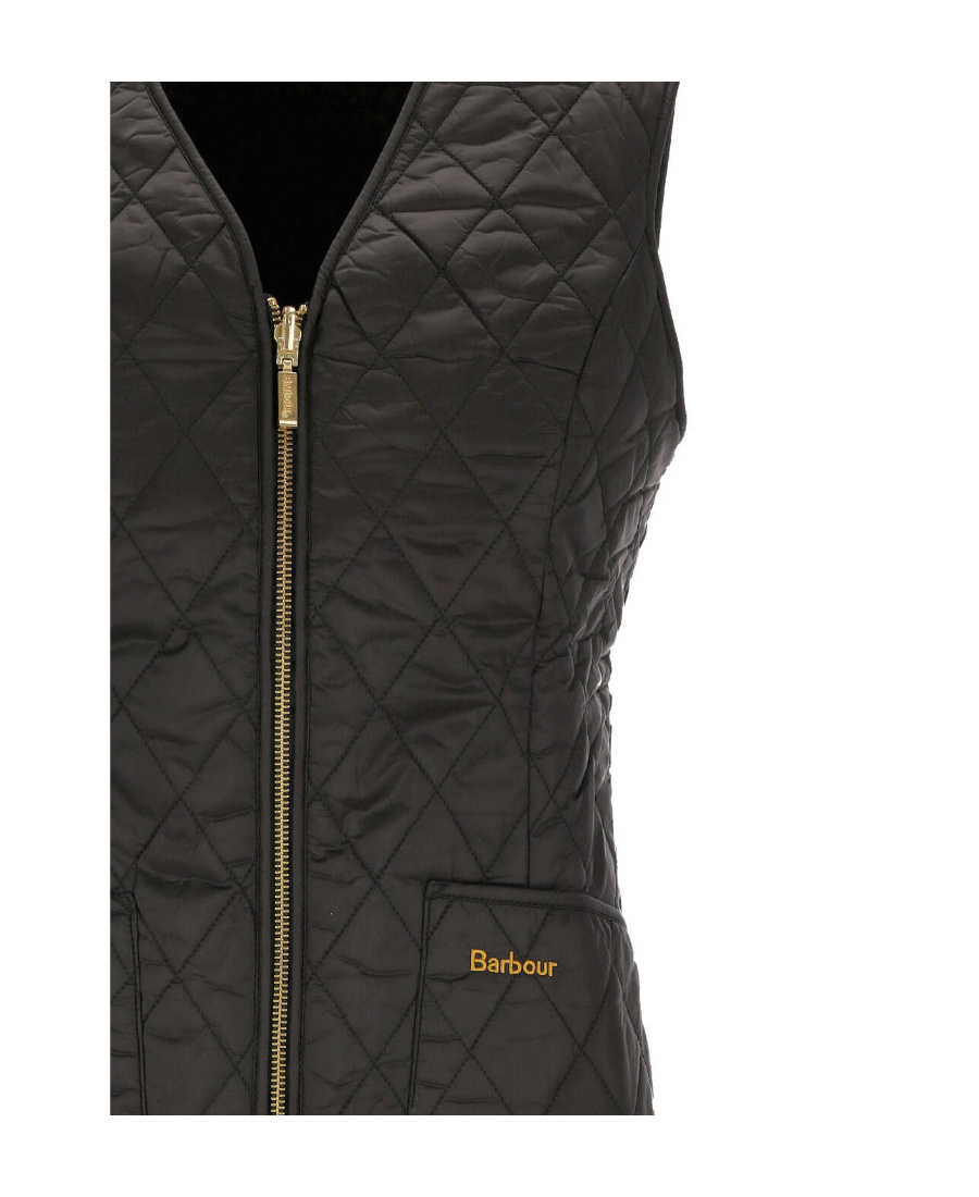 Barbour Logo-embroidered Quilted Reversible Gilet In Black