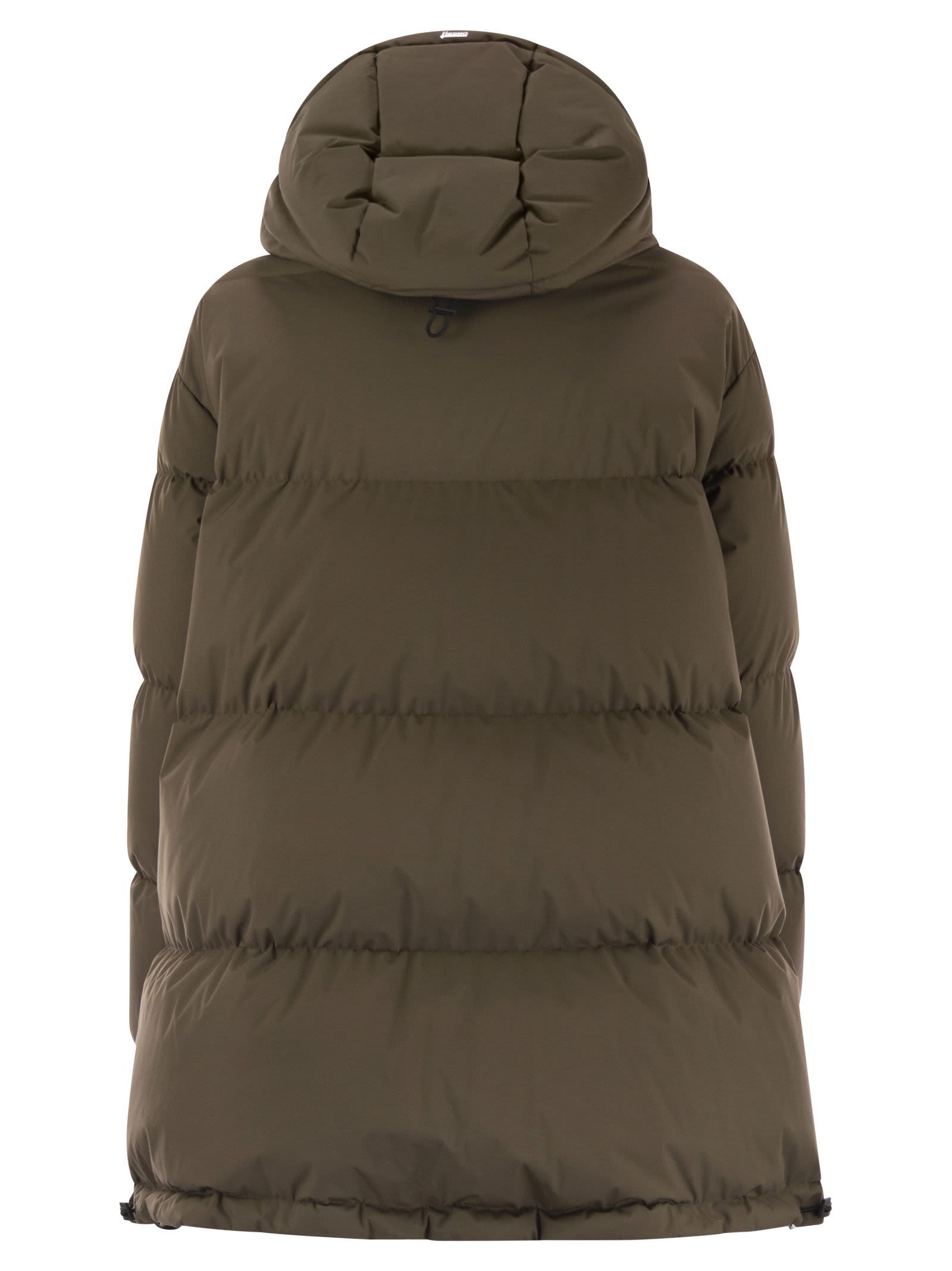 Herno Quilted Down Jacket With Hood And Vents In Brown