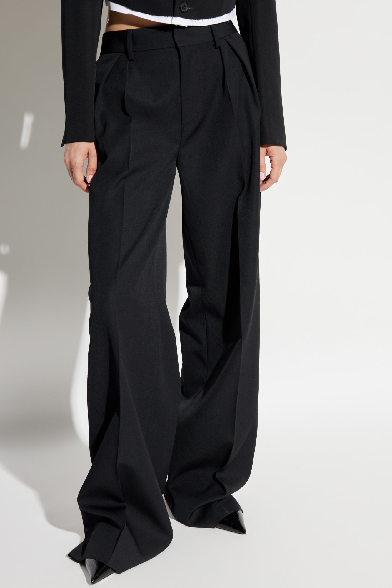 Dsquared2 Stretch Worsted Giant Trousers In Black