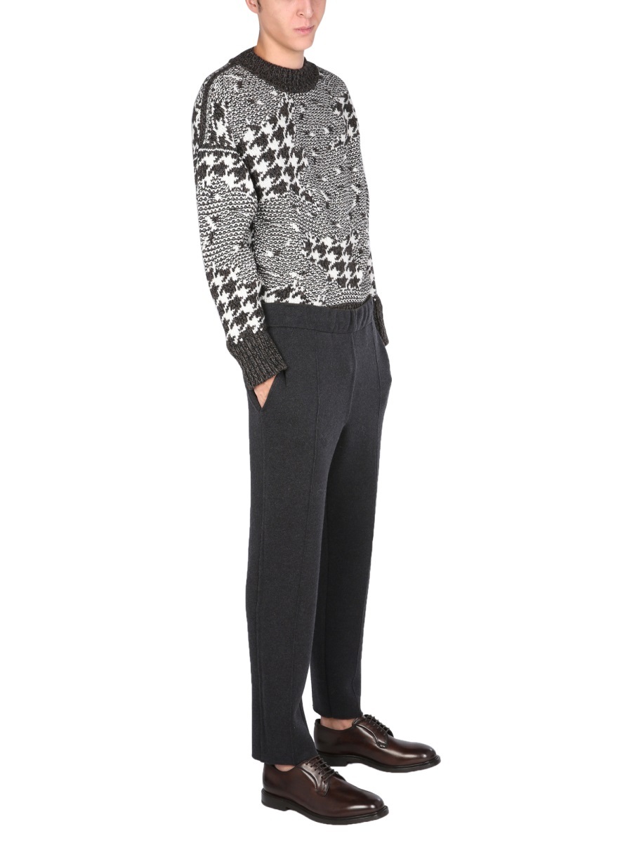 Zegna Elasticated Cashmere-blend Trousers In Black