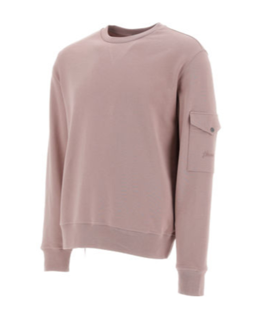 Herno Flap-pocket Detailed Crewneck Sweatshirt In Pink