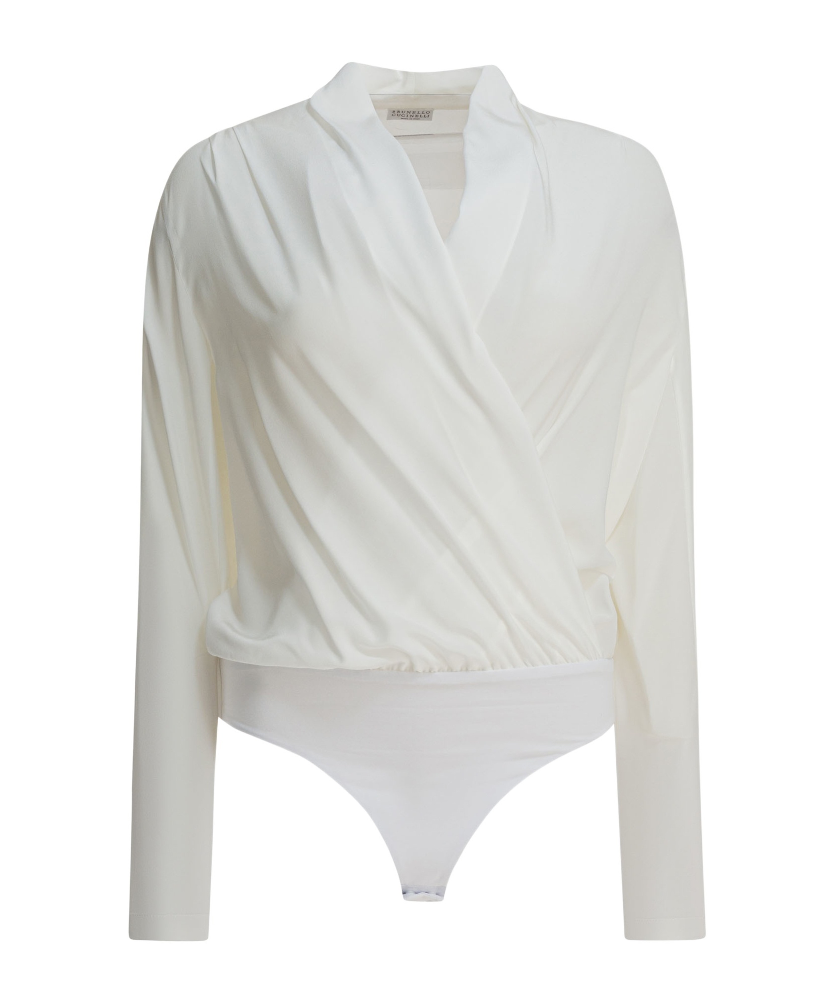 Brunello Cucinelli Wrap-effect Bodysuit In White