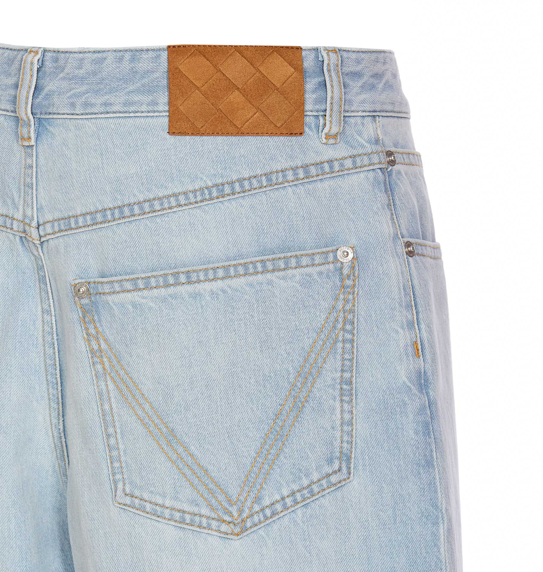 Shop Bottega Veneta Extra Bleached Turned Up Jeans In White