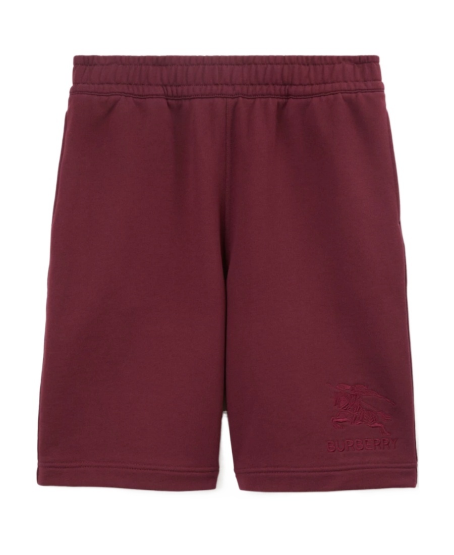 Burberry Ekd Motif Cotton Shorts In Red