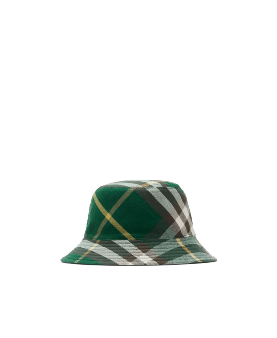 Burberry Check-pattern Reversible Bucket Hat In Green