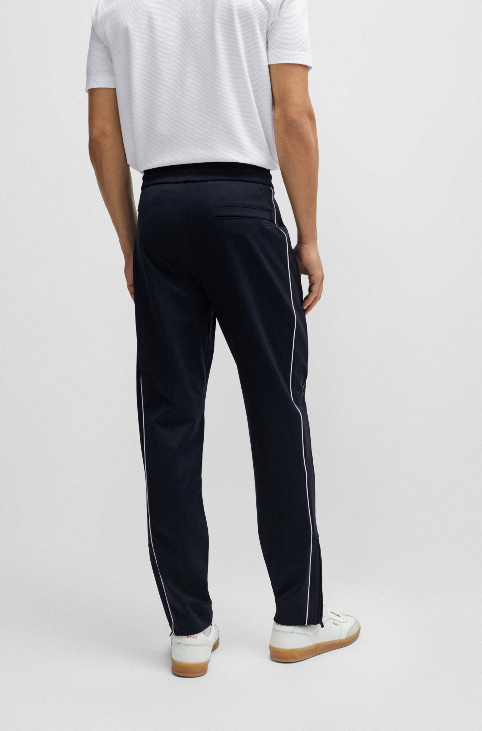 Shop Hugo Boss Lamont Drawstring Track Pants In Black
