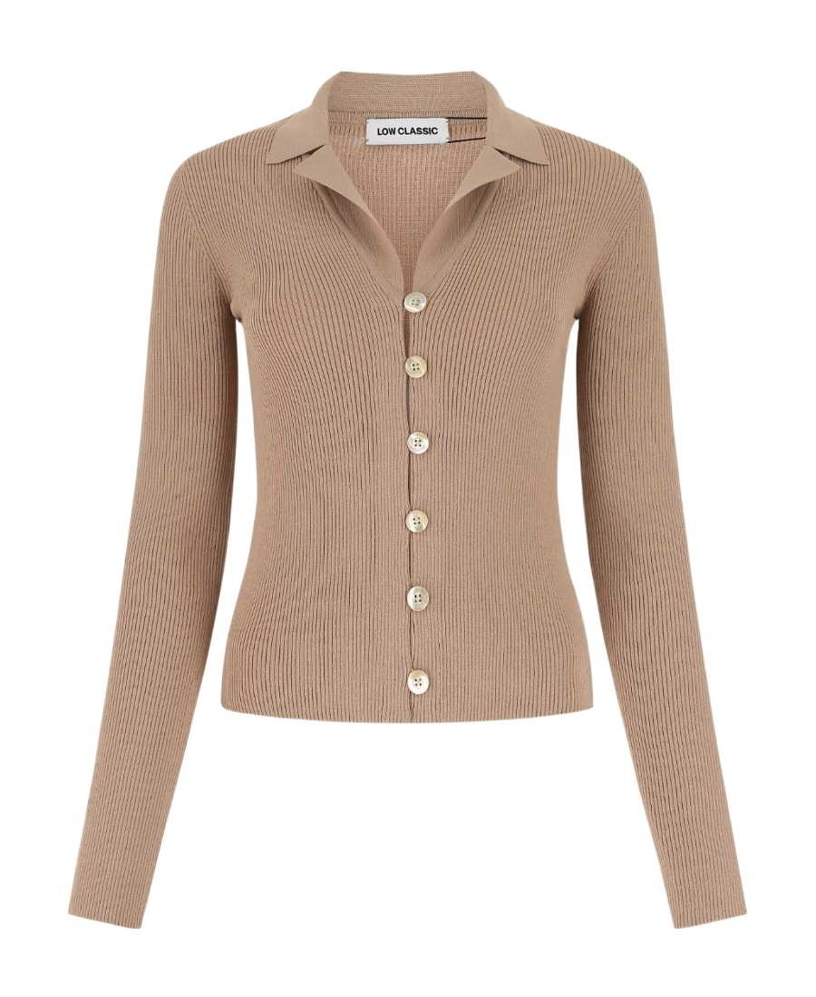 Low Classic Antiqued Pink Cotton Blend Cardigan