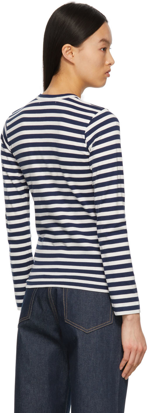 Comme Des Garçons Play Long Sleeved T-shirt In White