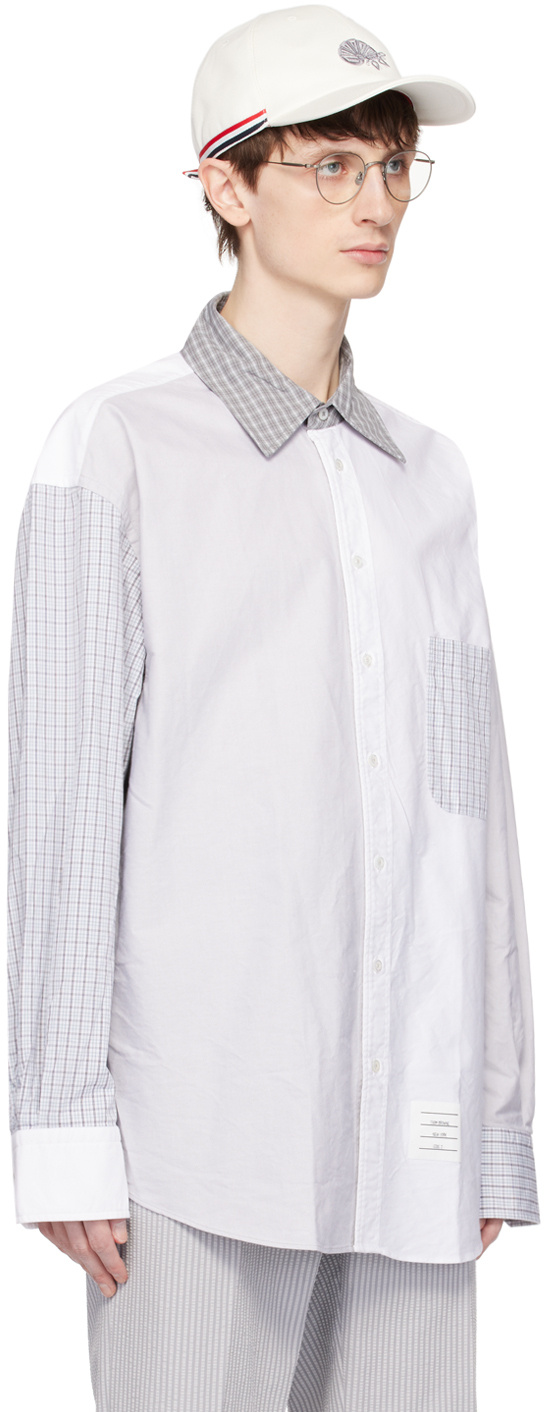 Thom Browne Funmix Oversized Long Sleeve Shirt In White
