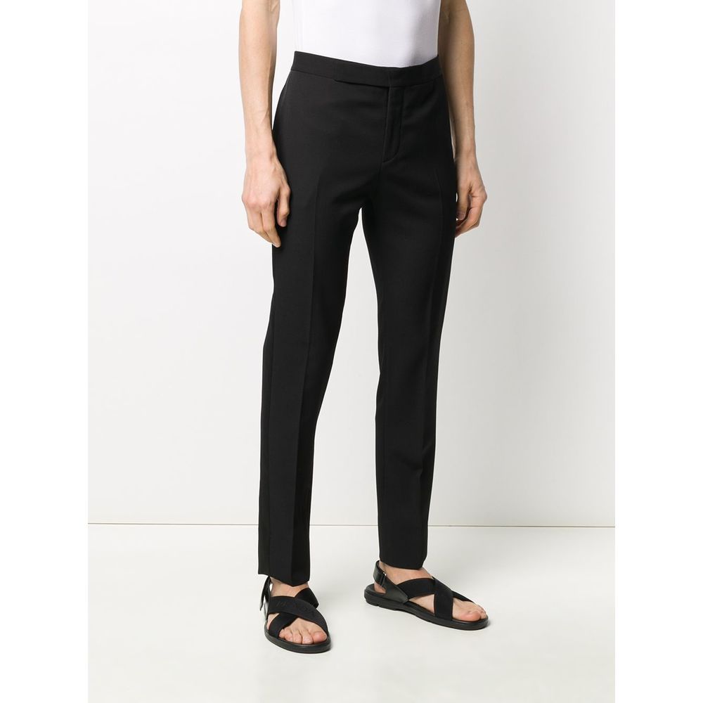 Saint Laurent Side-stripe Tailored Trousers In Black