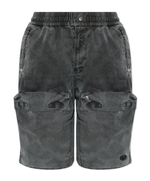 Diesel Elastic Waist Shorts In Black