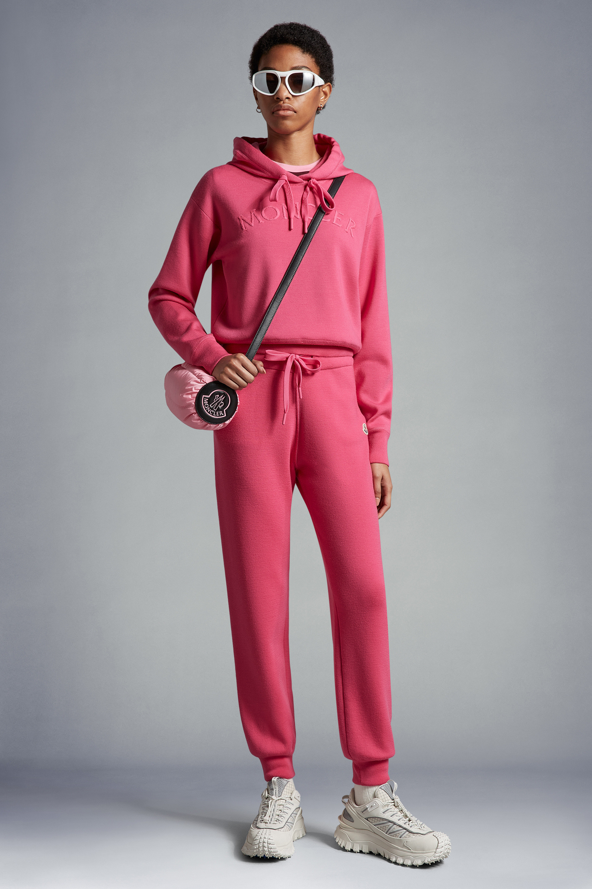 MONCLER LOGO WOOL TRACKPANTS