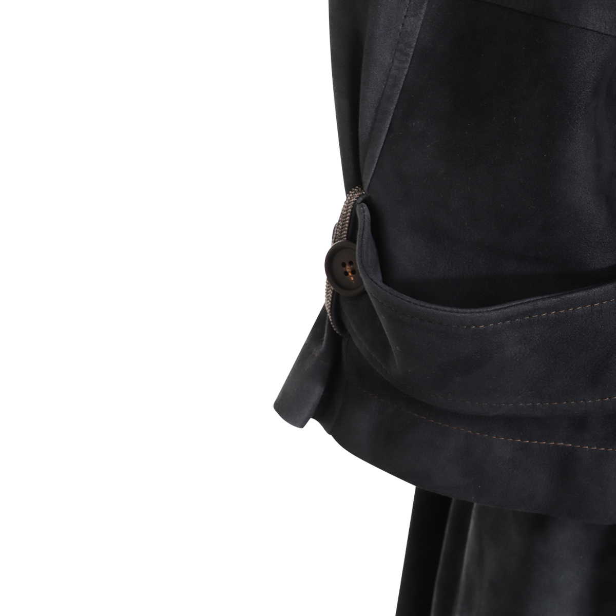 Shop Brunello Cucinelli Suede Trench Coat