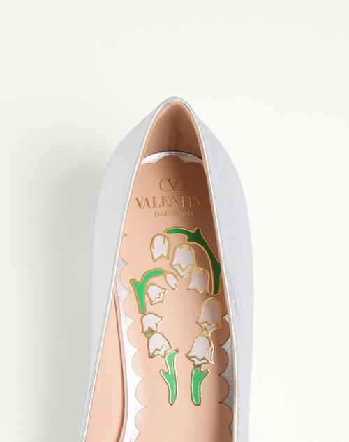 Valentino 45mm Bowow Leather Pumps In Gray