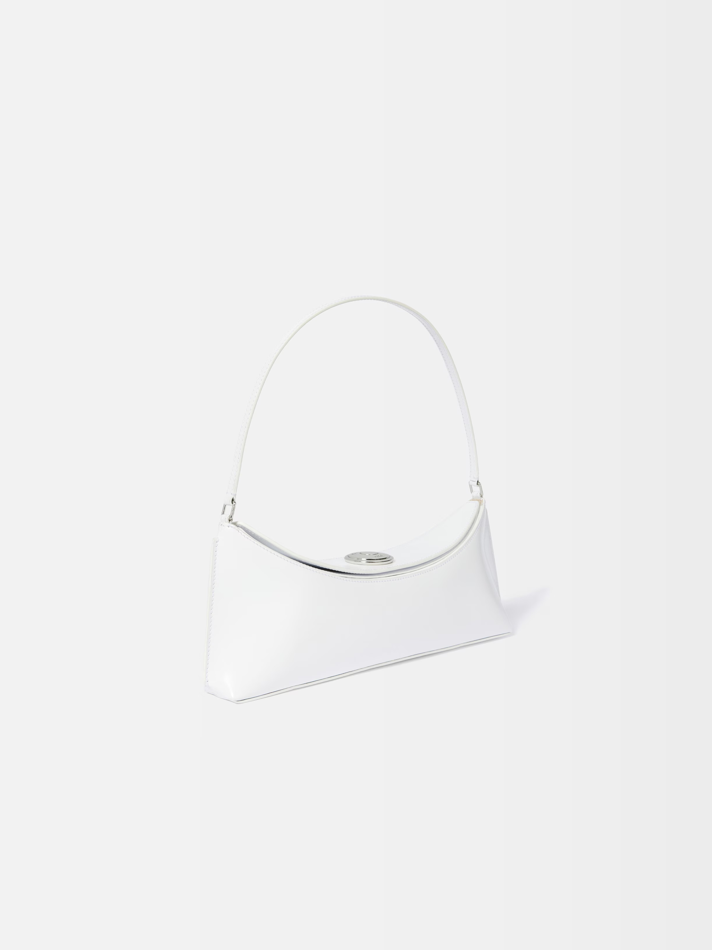 Jacquemus Le Calisso White Shoulder Bag With Engraved Snap Button In Leather Woman In White