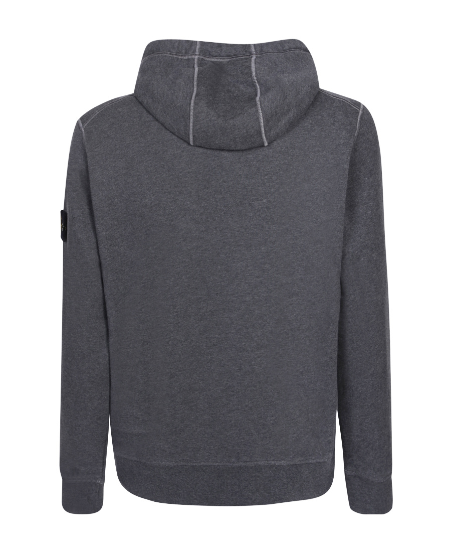 Stone Island Felpa In Cotone Con Stemma Della Bussola In Gray