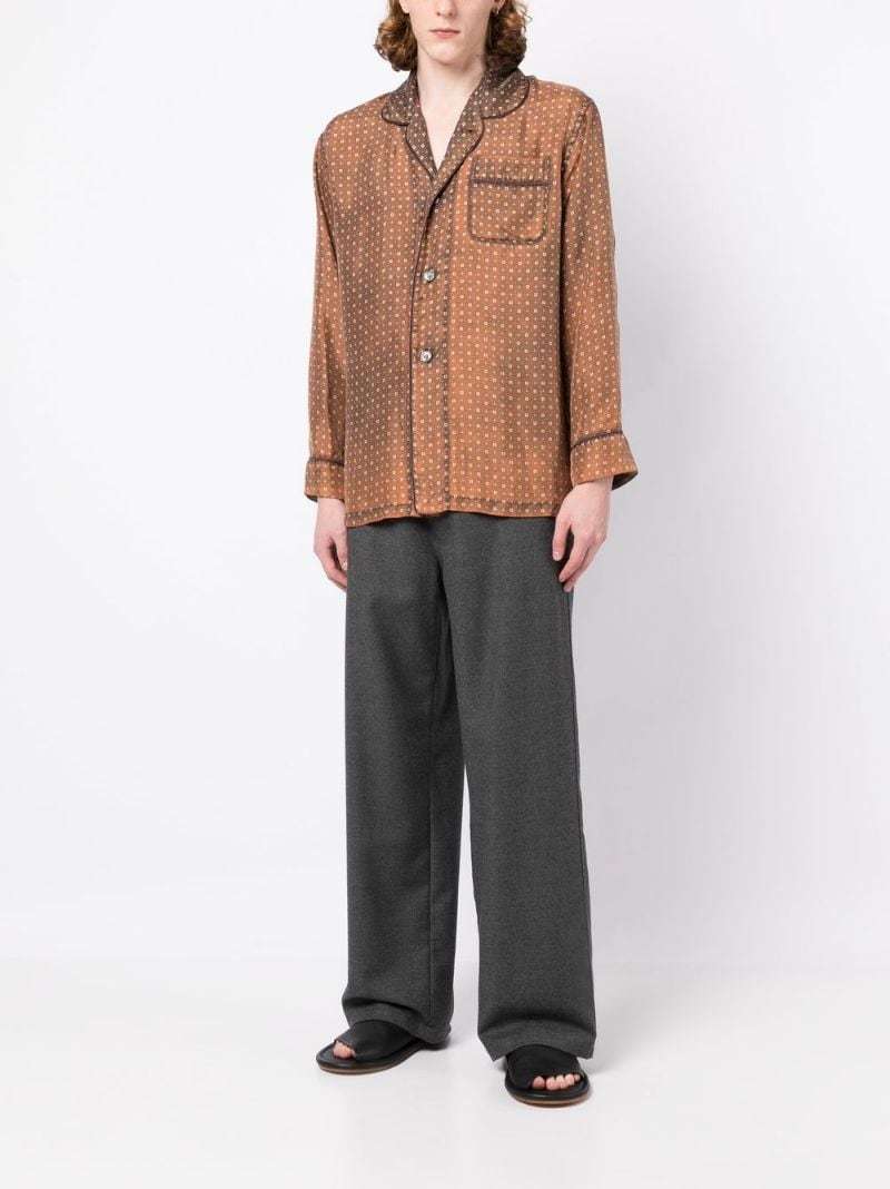 Maison Margiela Tie Print Shirt In Brown