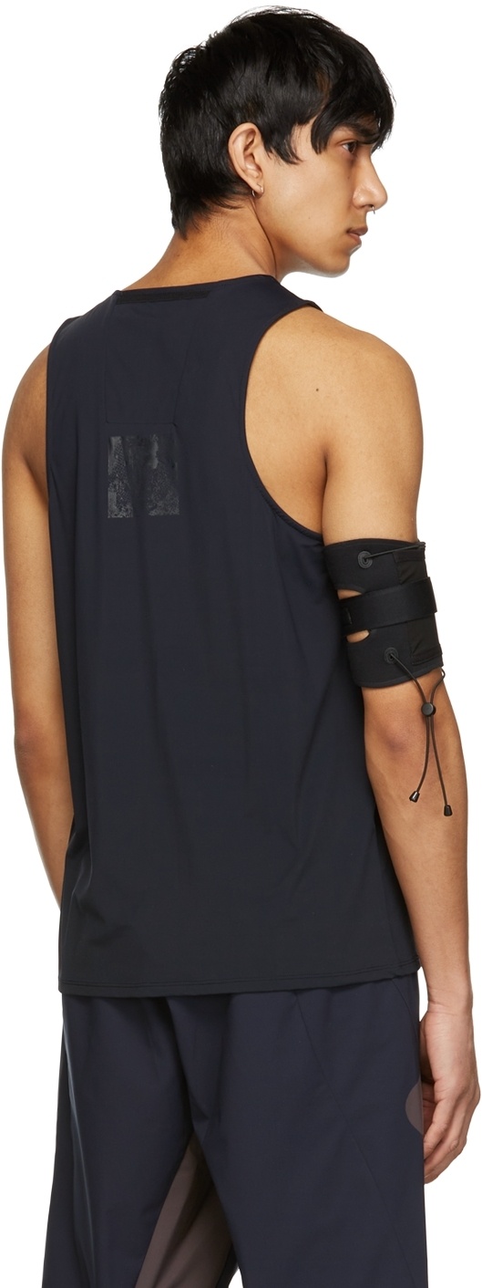 Hyein Seo Navy Nylon Tank Top In Black