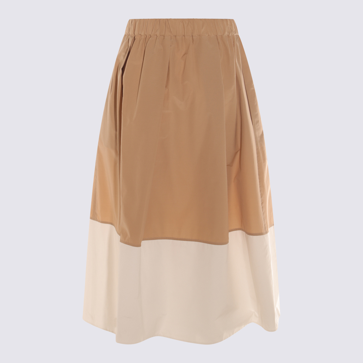Antonelli Beige And White Cotton Skirt In Brown