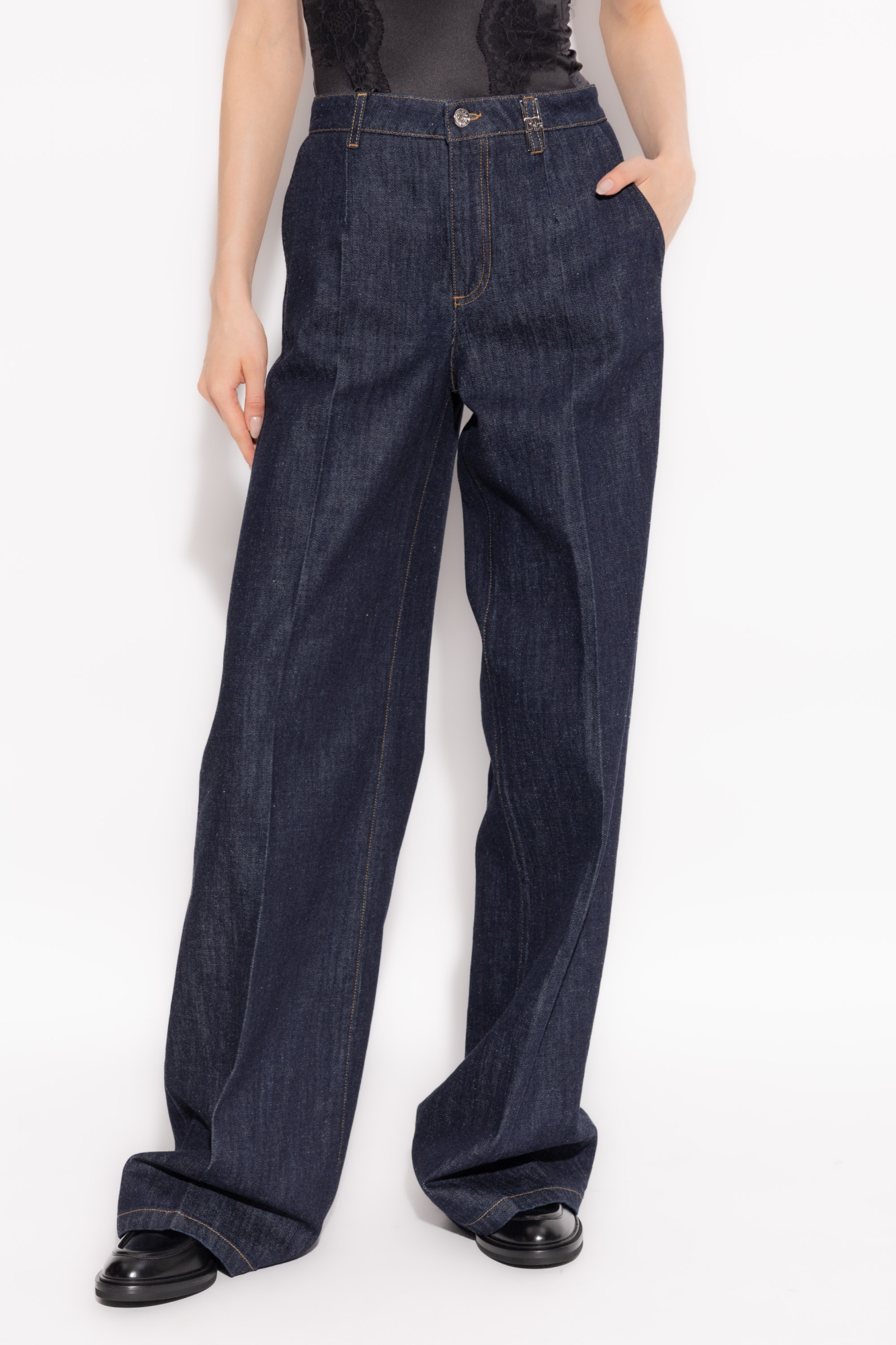 Dolce & Gabbana High-waisted Flared Jeans In Black