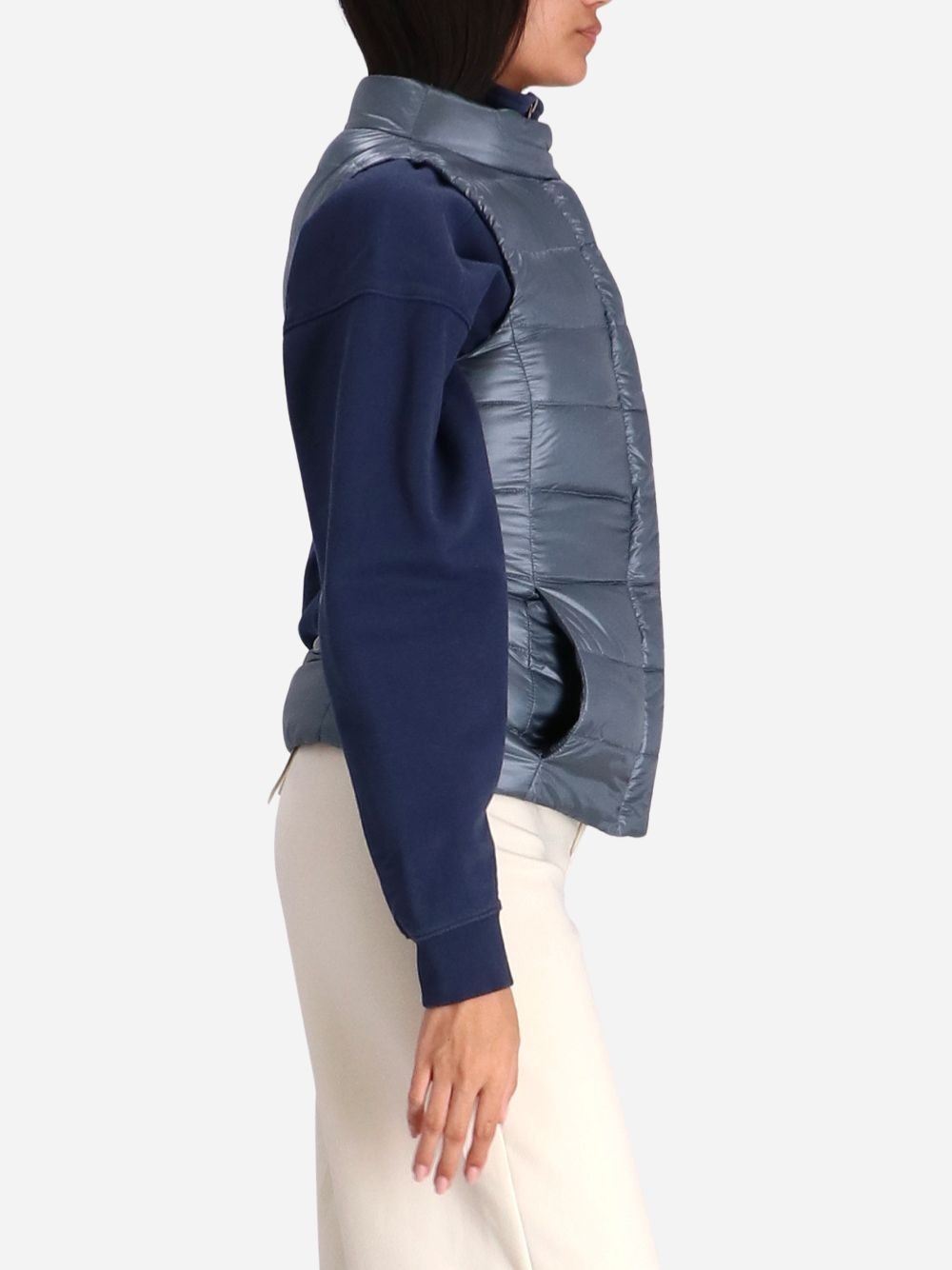 Herno Giulia Quilted Down Vest In Gray