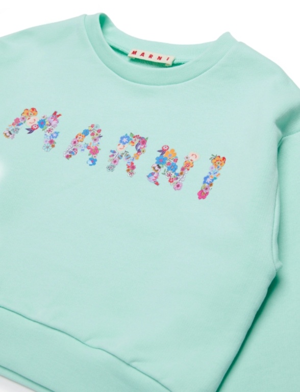 Marni Logo-print Sweatshirt In Green