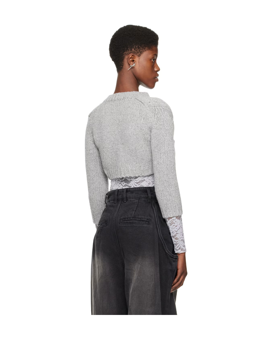 We11 Done Bag Knitted Cardigan In Black