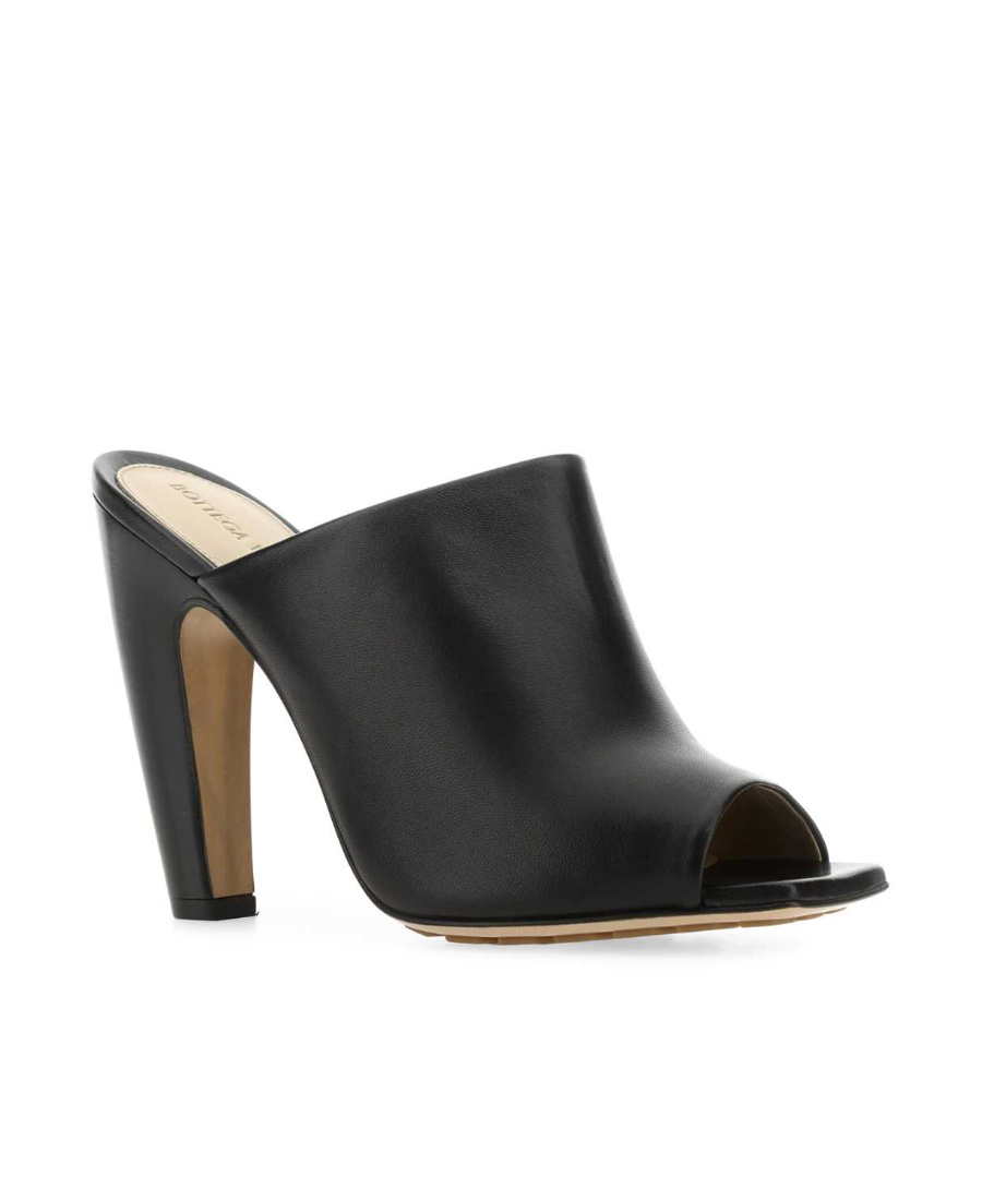 Shop Bottega Veneta 110mm Canalazzo Leather Mules In Black