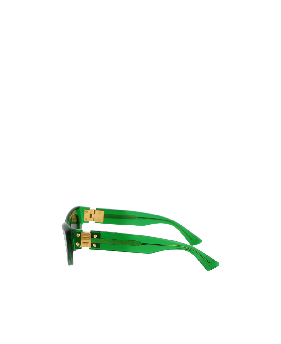 Bottega Veneta Inverted Triangle Acetate Cat-eye Sunglasses In Green
