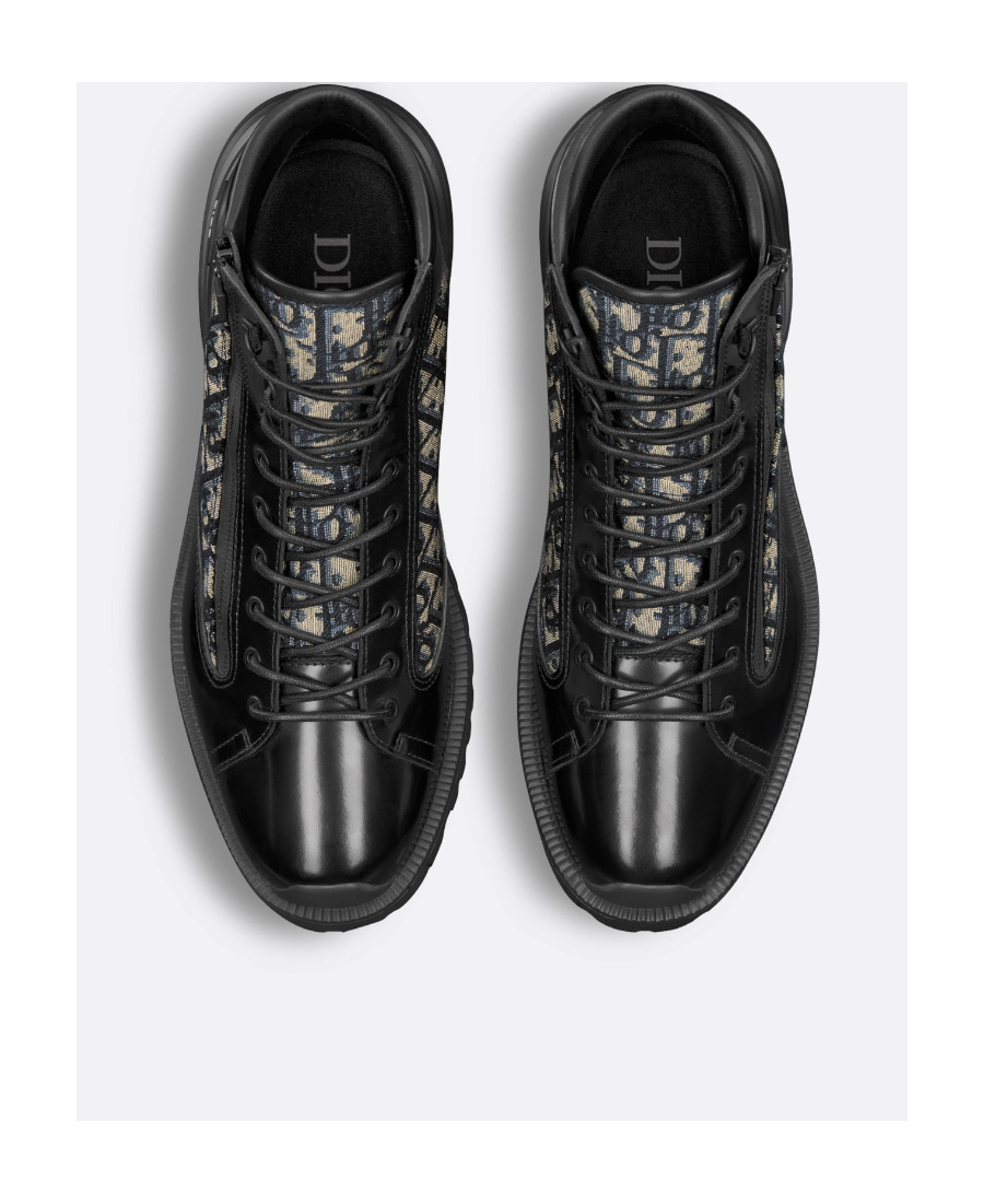 DIOR DIOR HOMME MONOGRAMMED LACE-UP BOOTS 