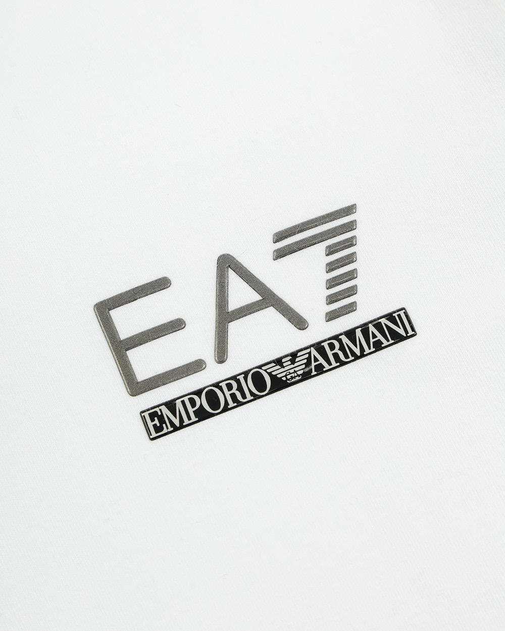 Ea7 Logo T-shirt With Round Neck In White