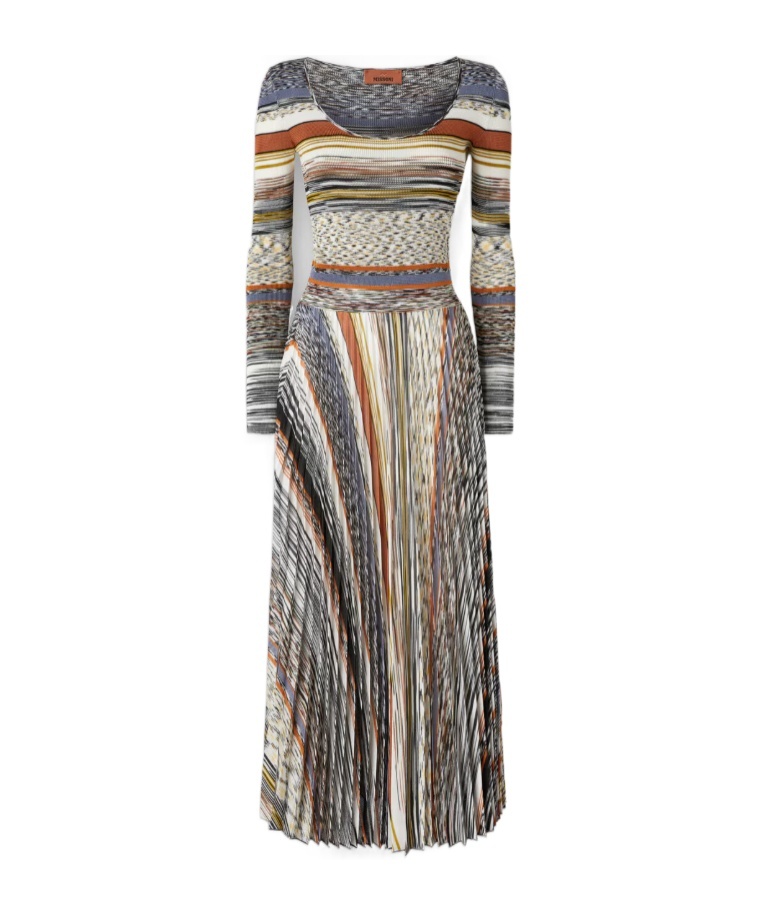 Missoni Striped Midi Dress In Multi