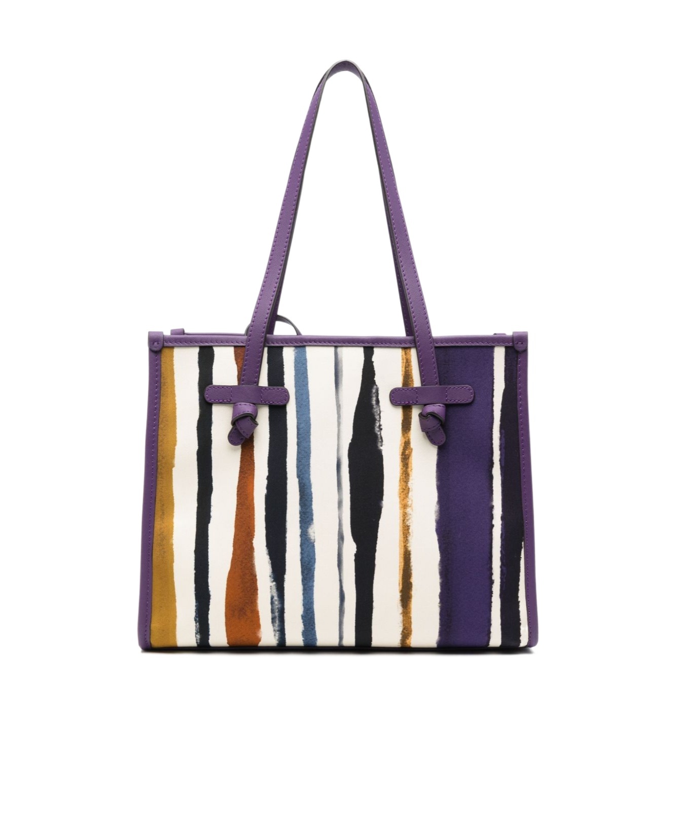Gianni Chiarini Vibrant Striped Tote With Matching Pouch In Multicolor