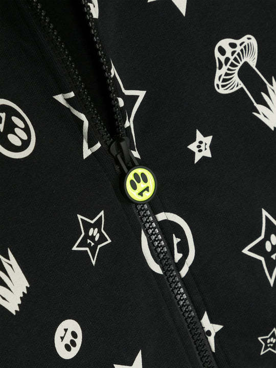 Barrow Logo-print Zip-up Sweatshirt In Black