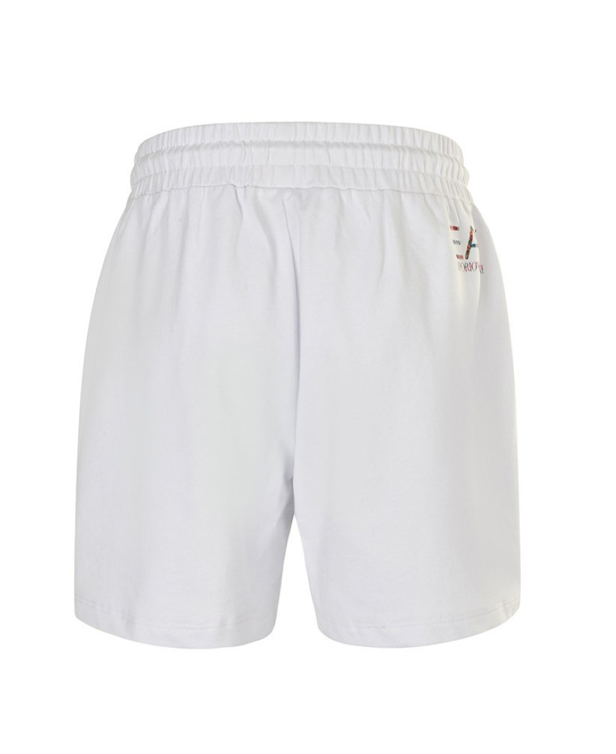 Ea7 Logo Drawstring Sports Shorts In White