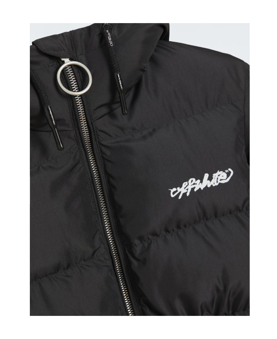 Off-white Diag Zip-up Puffer Jacket In Black
