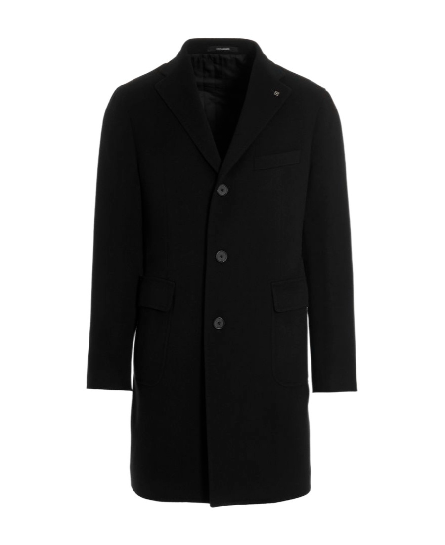 Tagliatore Tailored Coat With Notch Lapel And Pockets In Black