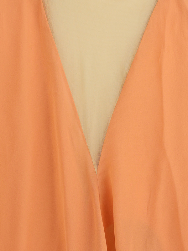 Attico The Long Tulle Dress With Geometric Inserts In Nude