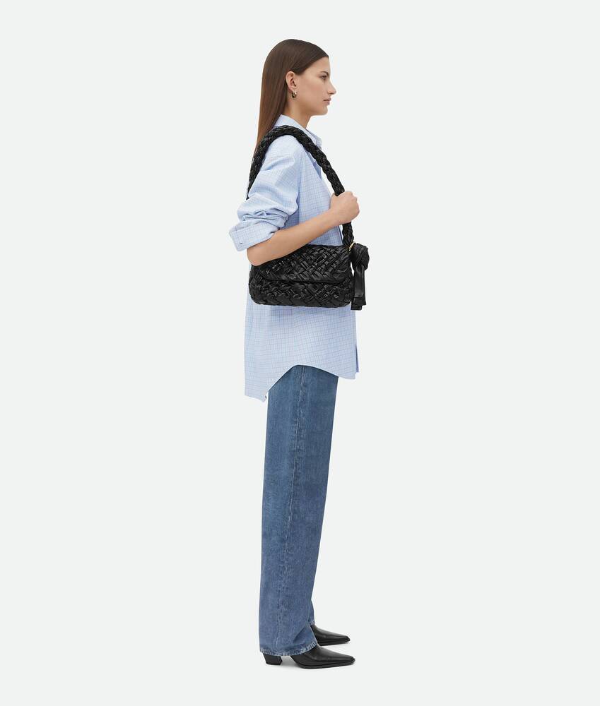 Bottega Veneta Black-m Brass Kalimero Tassel Leather Shoulder Bag In Black
