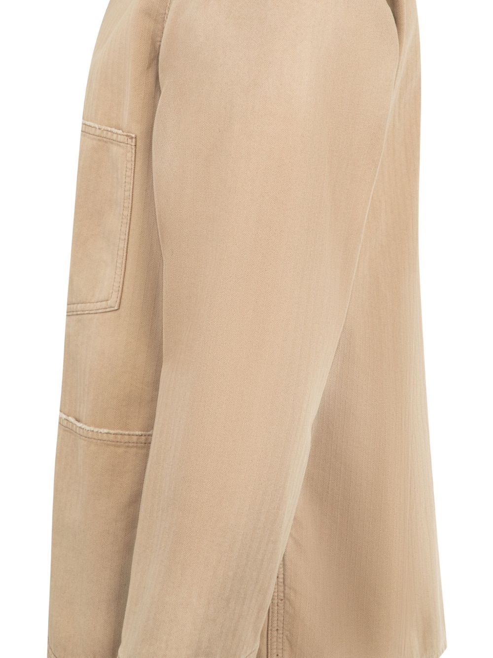 Maison Margiela Herringbone Weave Cotton Sports Jacket In Brown