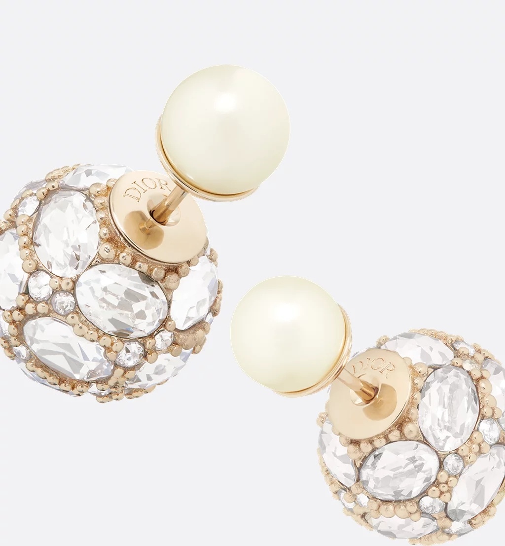 Shop Dior Tribales Earrings In White
