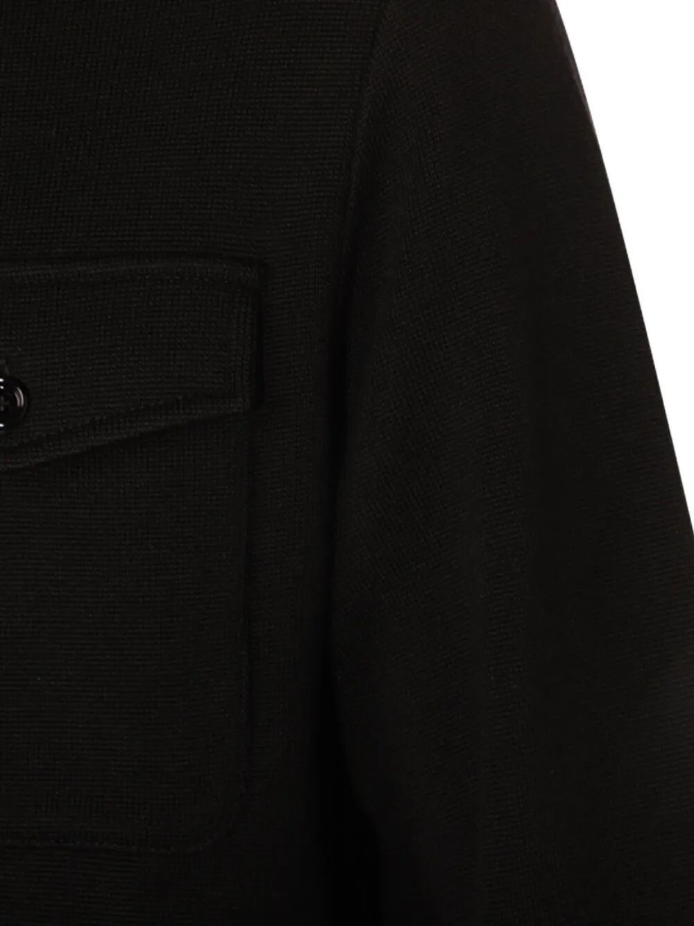 Lardini Textured Wool Knit Jacket With Button Fastening And Flap Pockets In Black