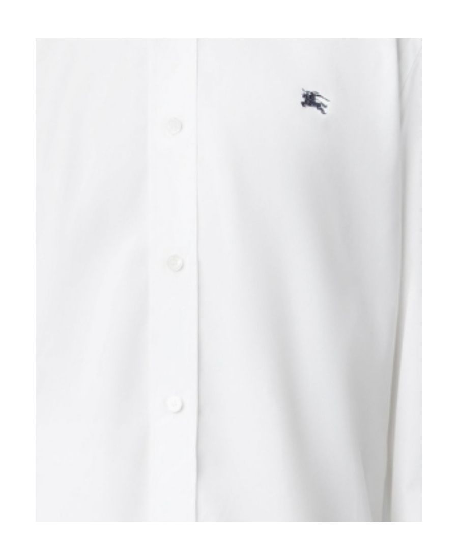 Burberry Embroidered Shirt With Logo In White