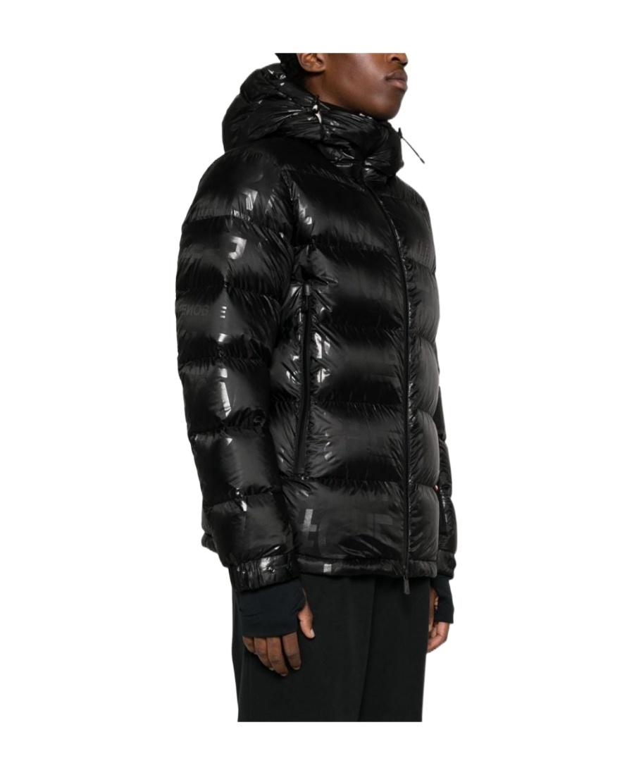 Moncler Logo-print Down Puffer Jacket In Black