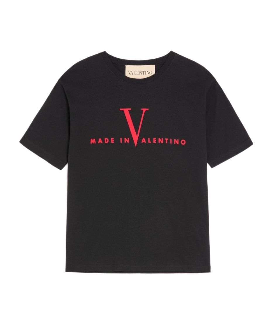 Valentino Crew Neck Short Sleeve T-shirt Design In Black